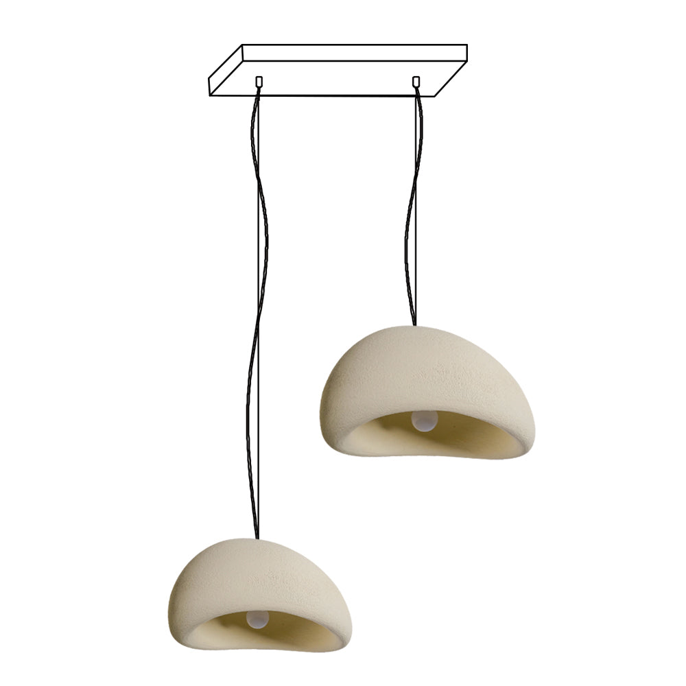 Wabi-sabi-henkinen kiviryhmäkattokruunu, orgaaninen muoto, minimalistinen taiteellinen ilme
