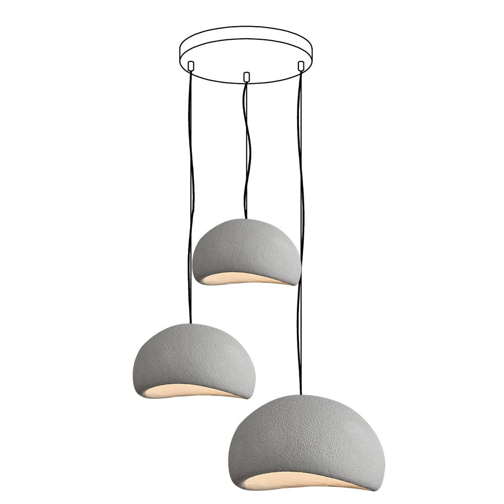 Wabi-sabi-henkinen kiviryhmäkattokruunu, orgaaninen muoto, minimalistinen taiteellinen ilme