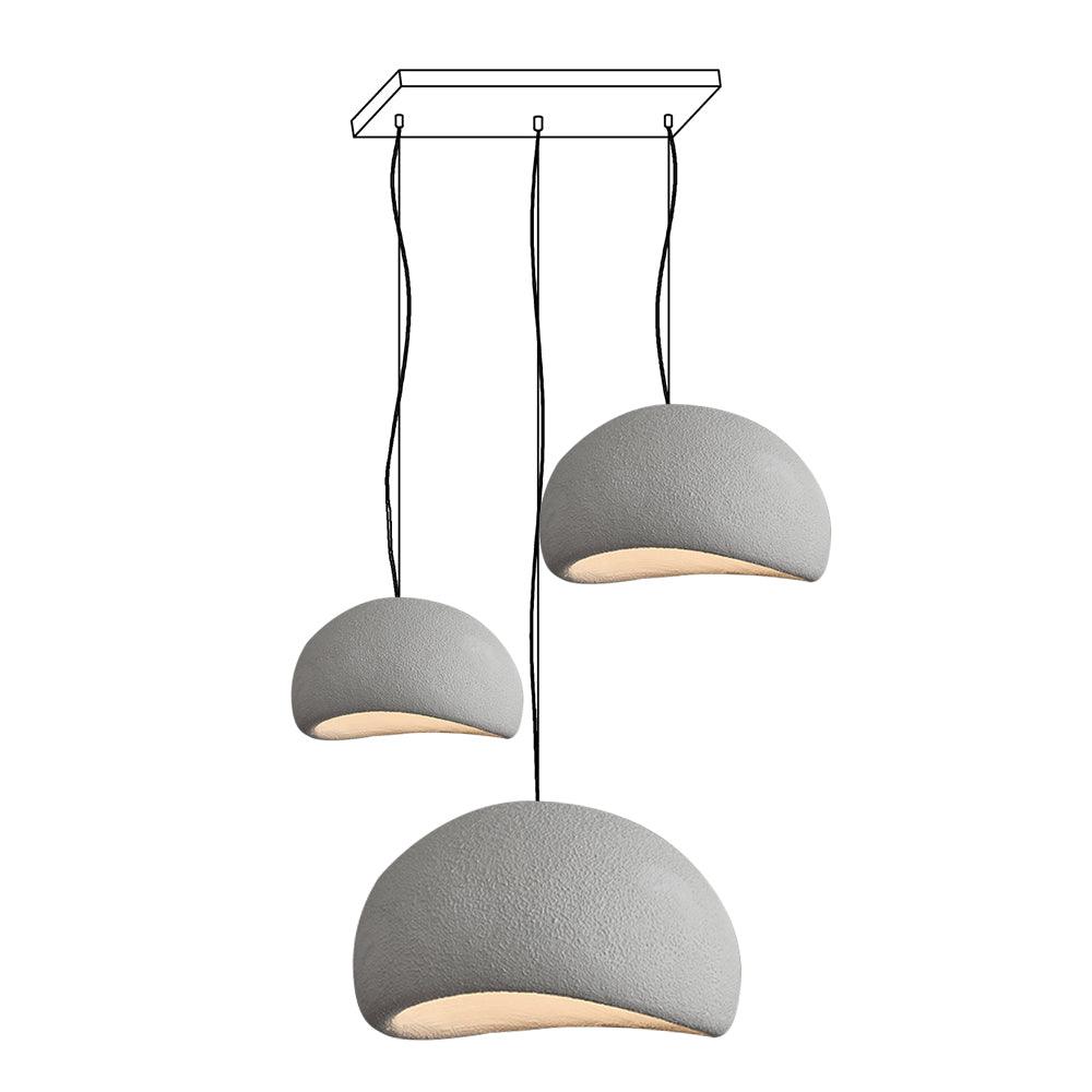 Wabi-sabi-henkinen kiviryhmäkattokruunu, orgaaninen muoto, minimalistinen taiteellinen ilme