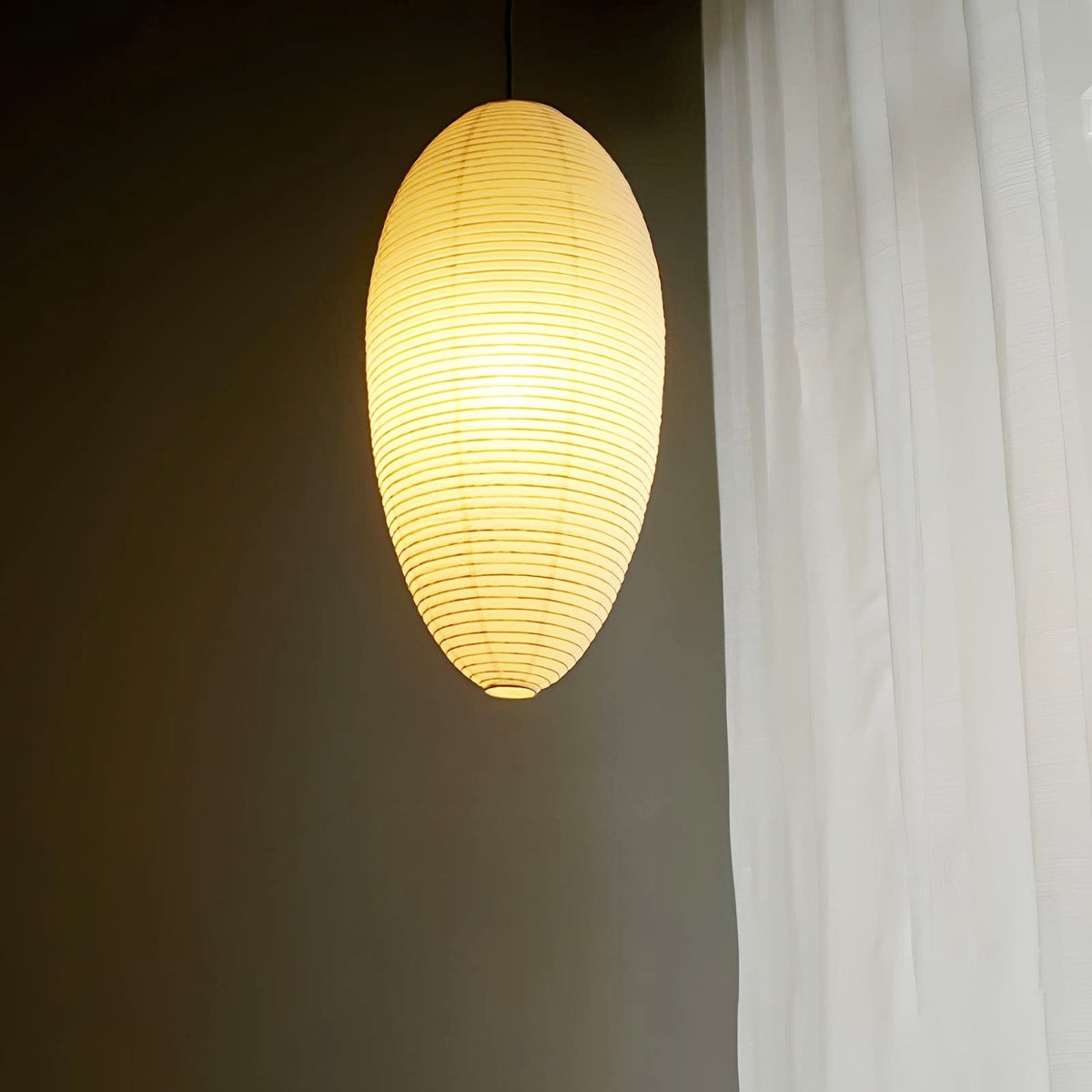 Myraean moderni minimalistinen wabi-tyylinen kastanjanruskea paperi-bambu-riippuvalaisin