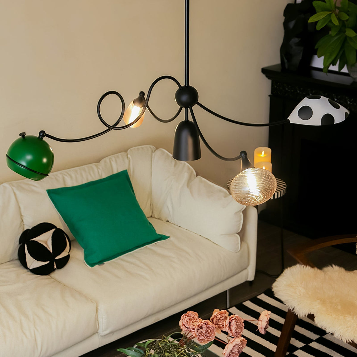 PlayfulGlass eininga-hengilampi úr gleri