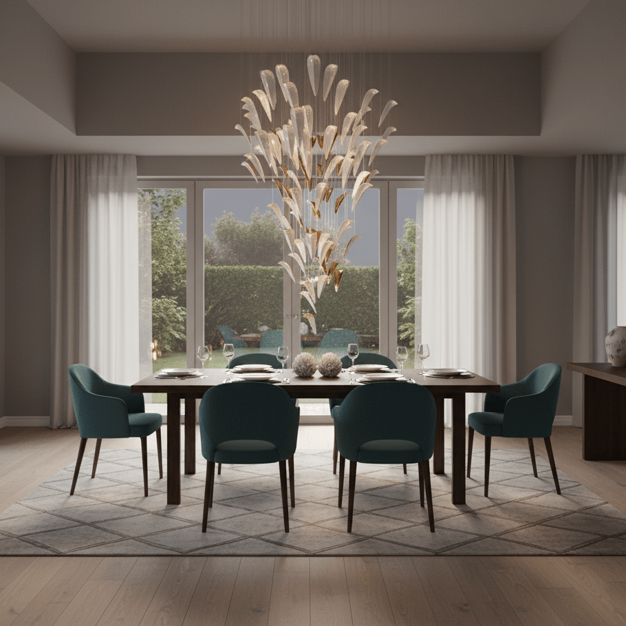 Plume Glow Hvid Fjer Art Deco Tilpasselig Lysekrone