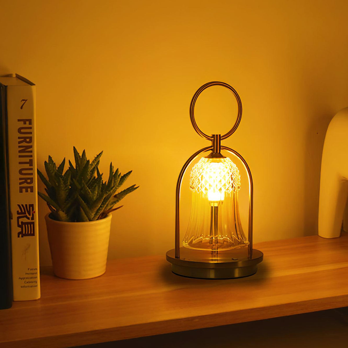 Bell vintagebordslampa i glas