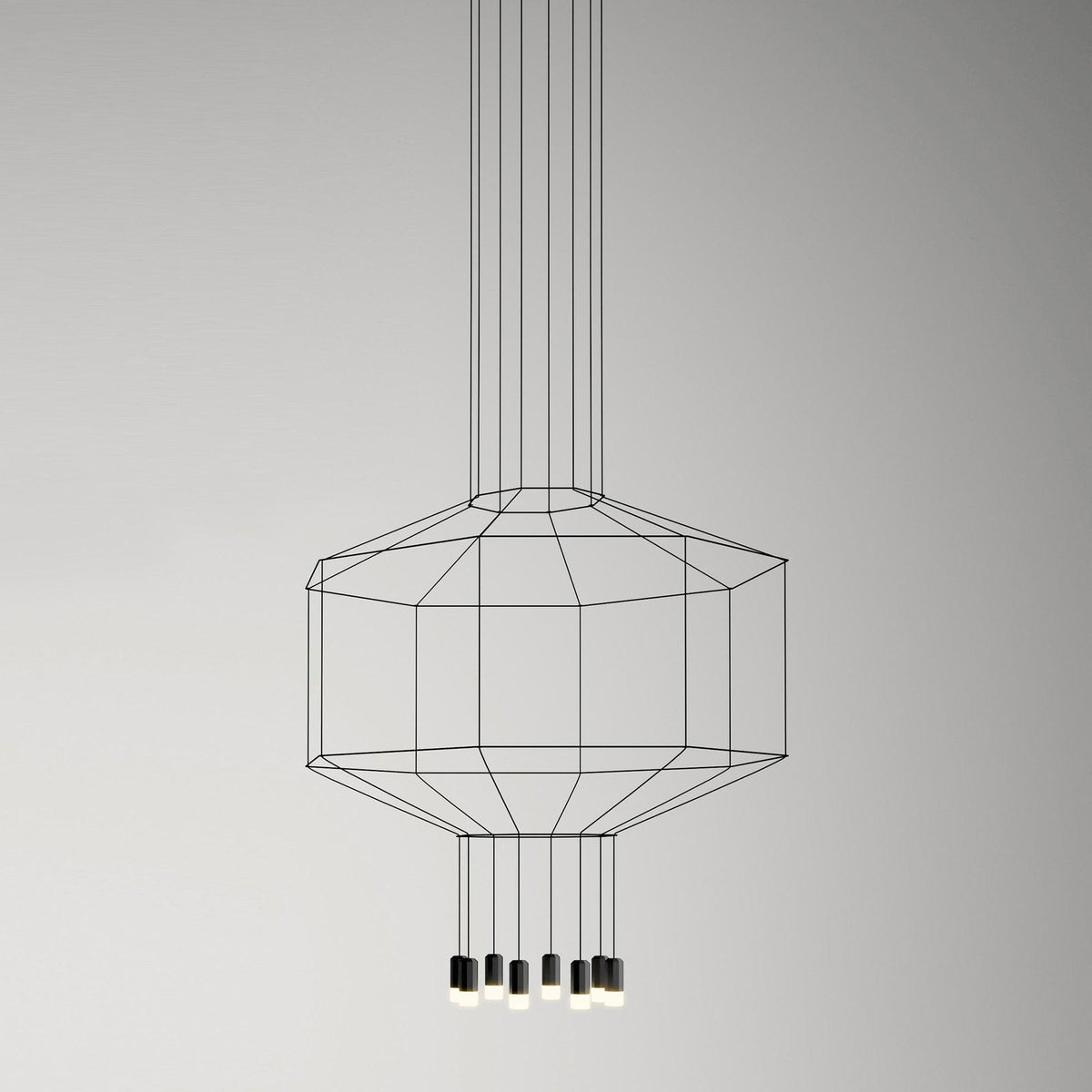 Elaalora geometrinen musta LED-riippuvalaisin metallilangasta