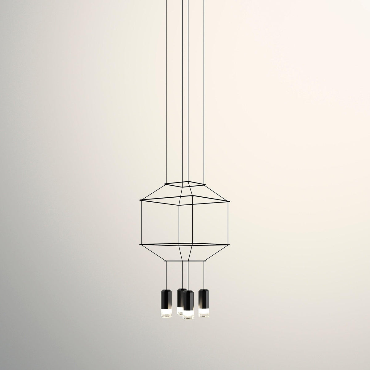 Elaalora geometrinen musta LED-riippuvalaisin metallilangasta