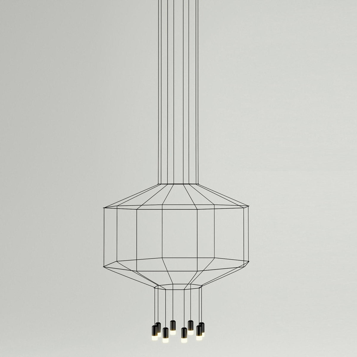 Elaalora geometrinen musta LED-riippuvalaisin metallilangasta