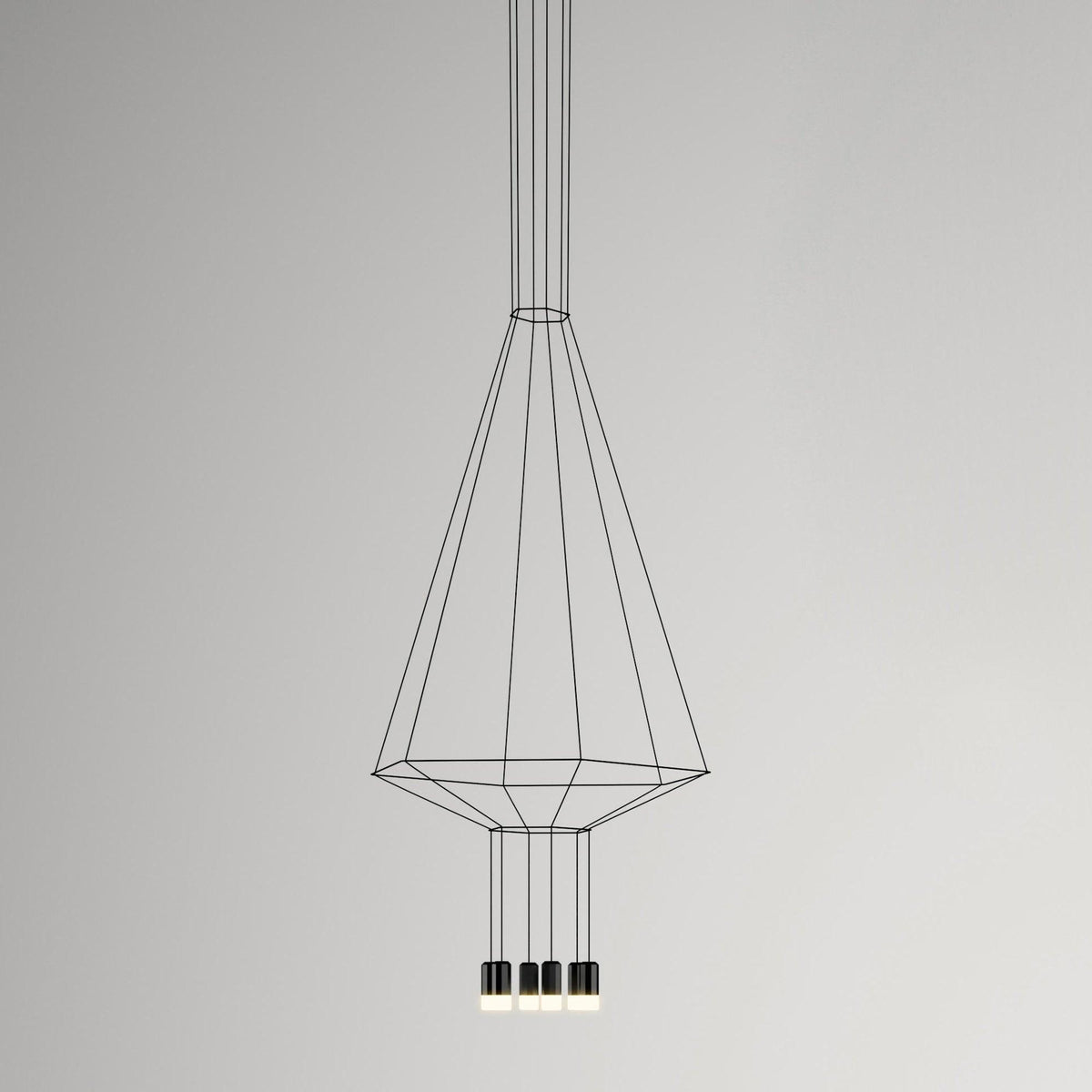 Elaalora geometrinen musta LED-riippuvalaisin metallilangasta