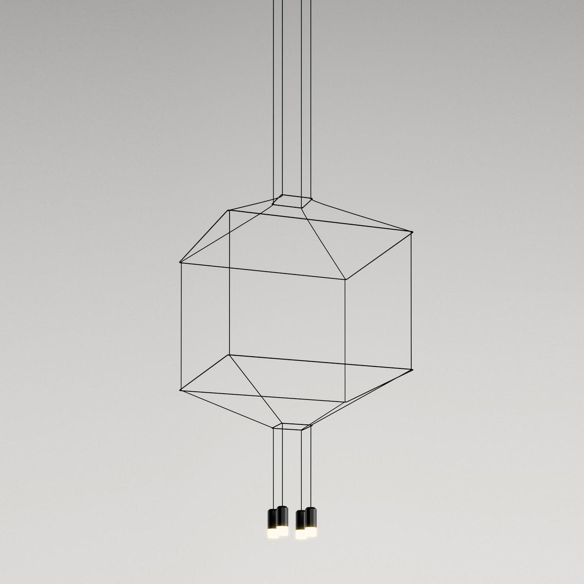 Elaalora geometrinen musta LED-riippuvalaisin metallilangasta