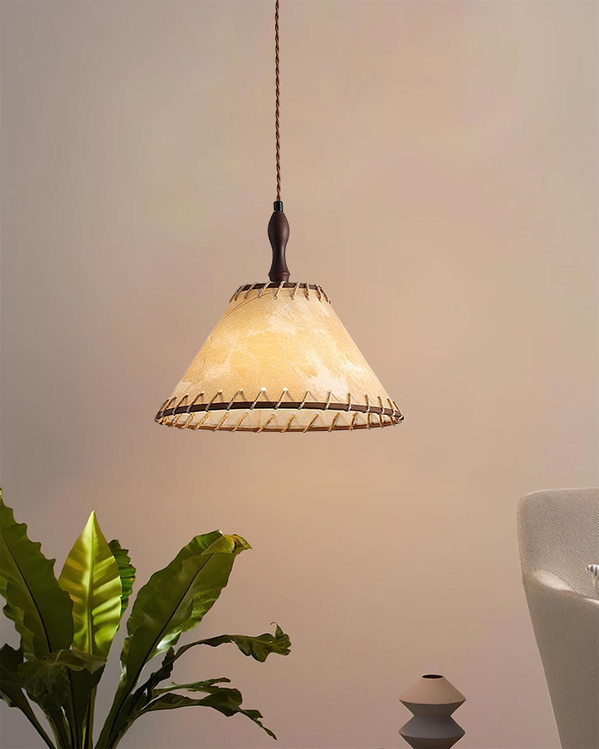 Linoena modern pendellampa i tyg
