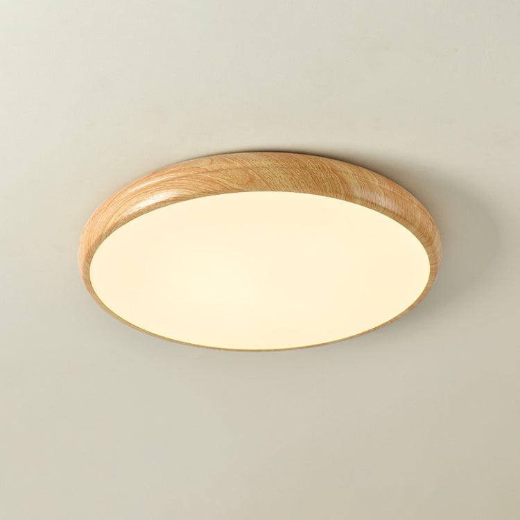 Grena rund loftslampe med træstruktur