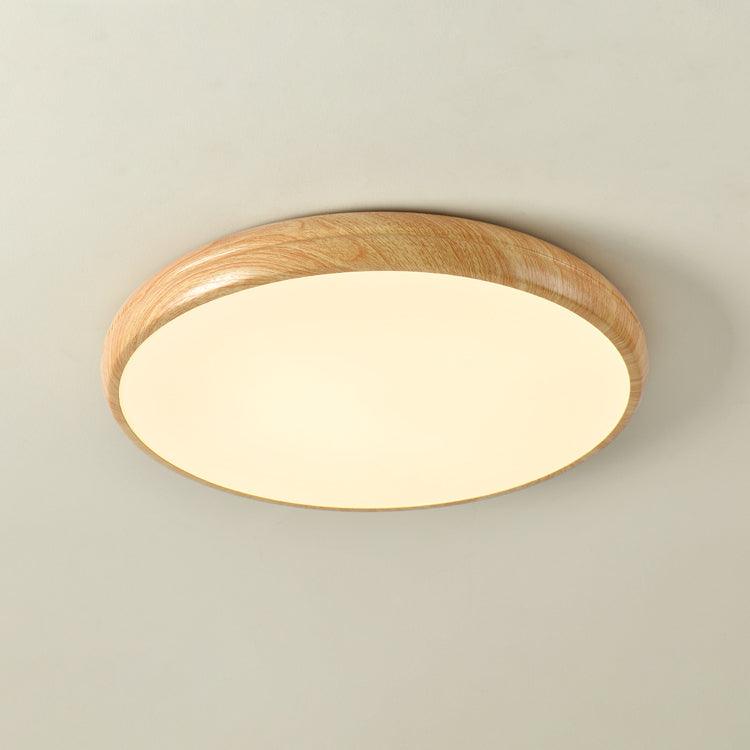 Grena rund loftslampe med træstruktur