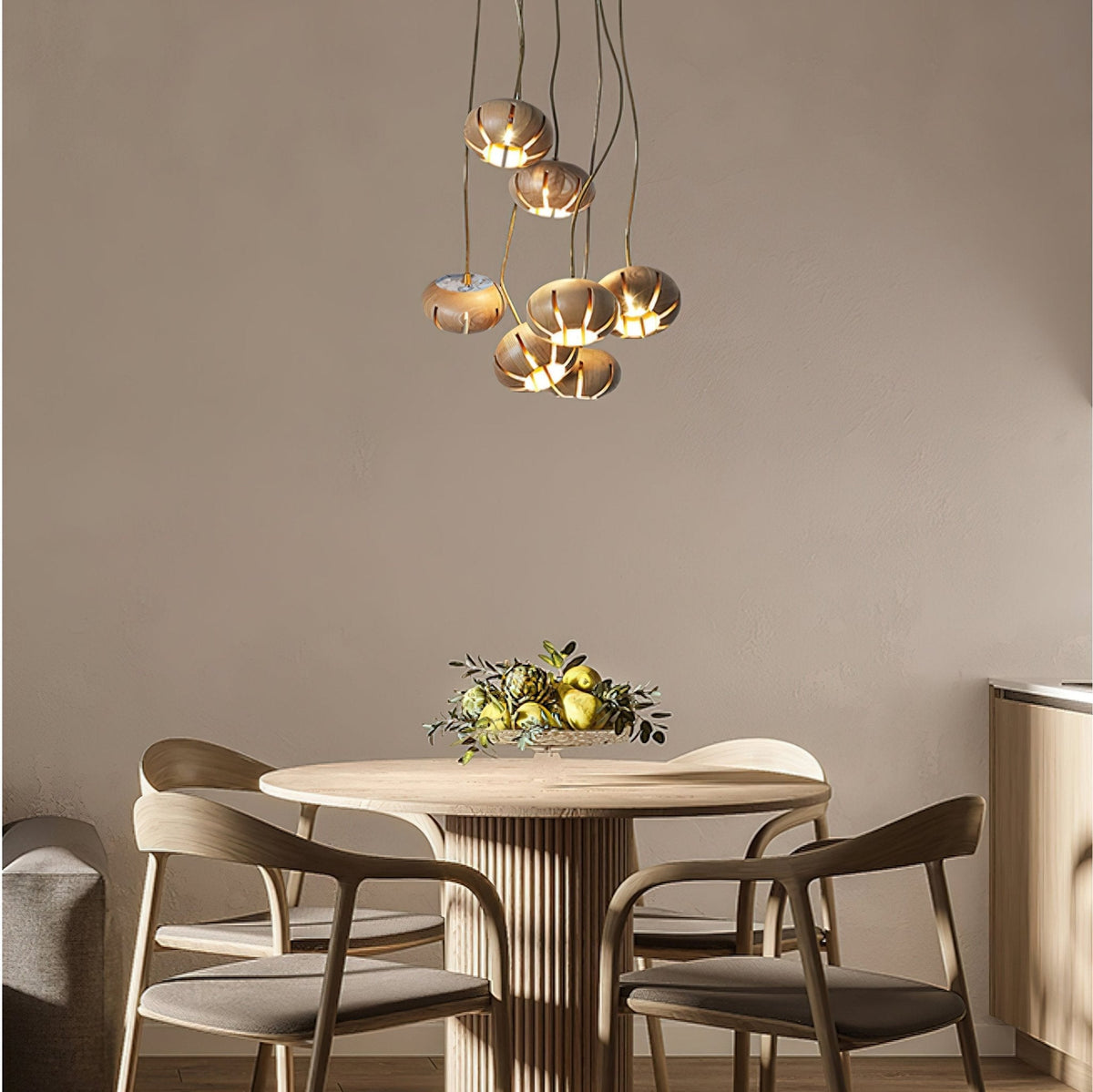 Lustre suspenso escultural em conjunto de mármore Zasorir