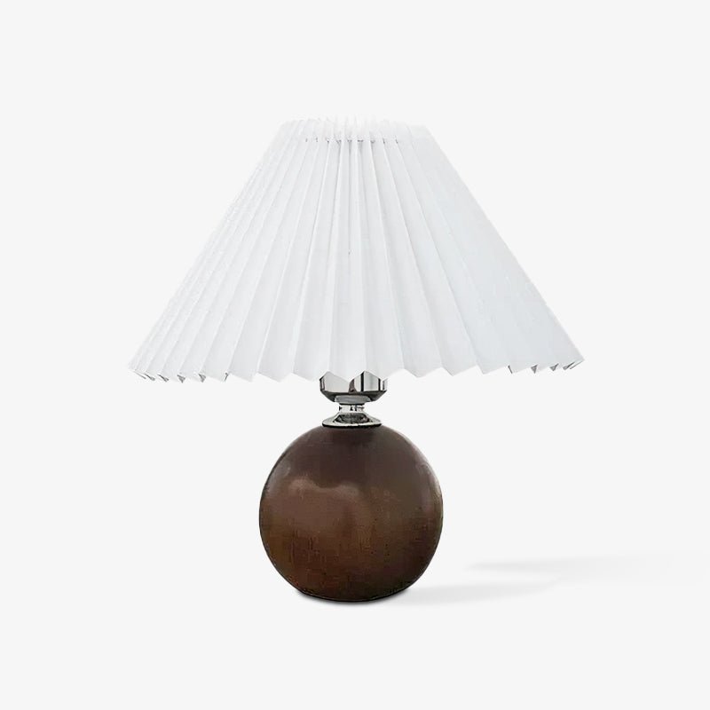 Candeeiro de mesa com esfera de madeira Zesilon