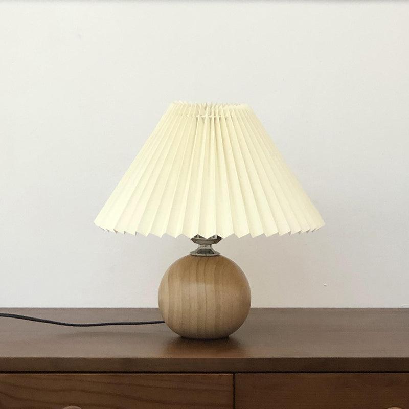 Candeeiro de mesa com esfera de madeira Zesilon