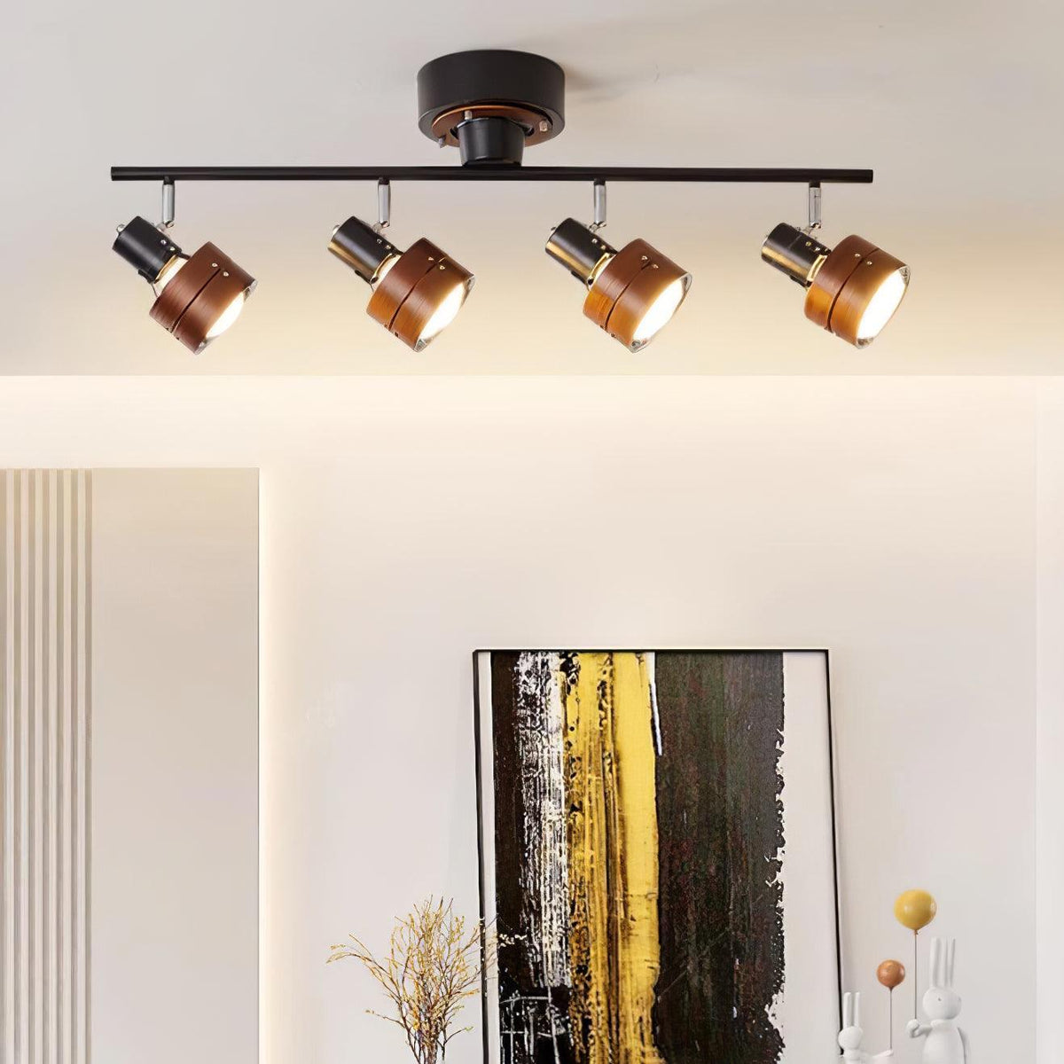 Elsorila elegant justerbar spot-loftlampe i træ