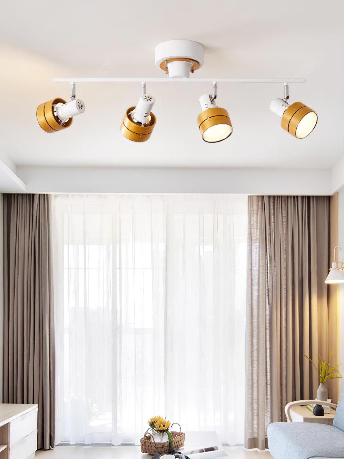 Elsorila elegant justerbar spot-loftlampe i træ