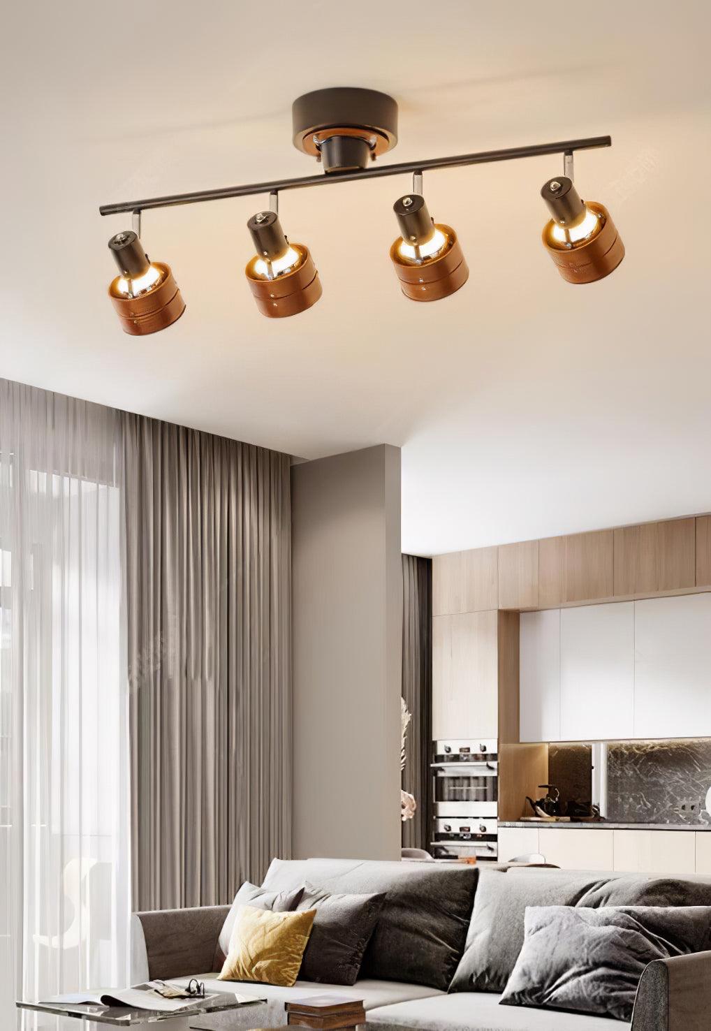 Elsorila elegant justerbar spot-loftlampe i træ