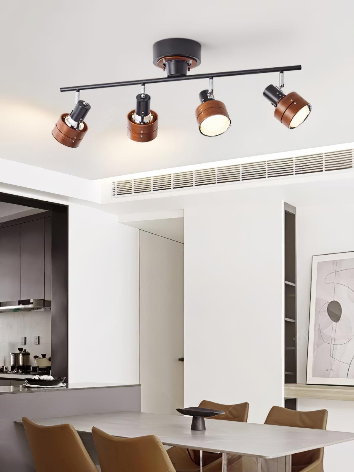 Elsorila elegant justerbar spot-loftlampe i træ