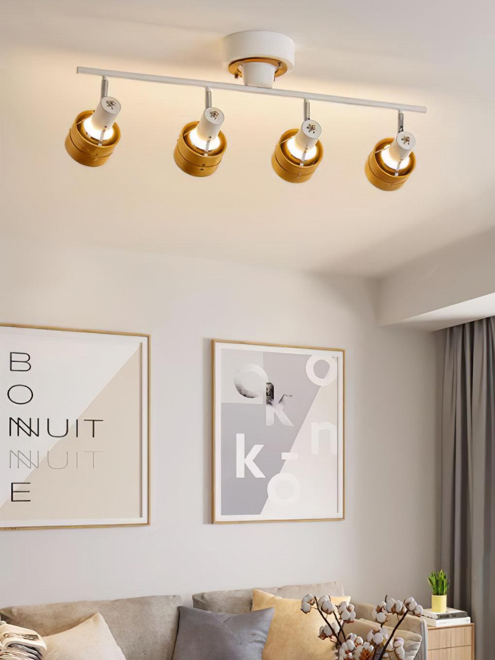 Elsorila elegant justerbar spot-loftlampe i træ