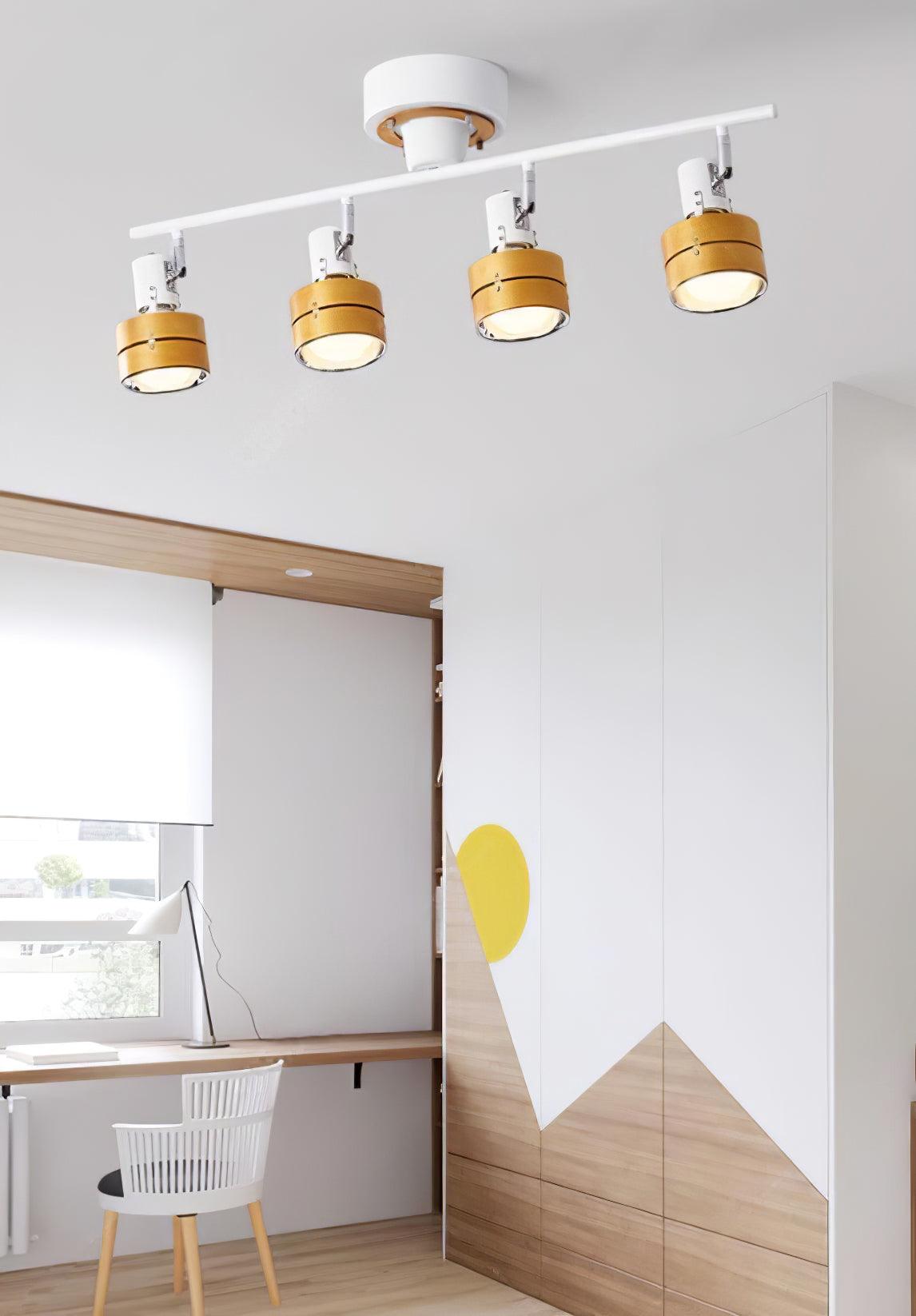 Elsorila elegant justerbar spot-loftlampe i træ
