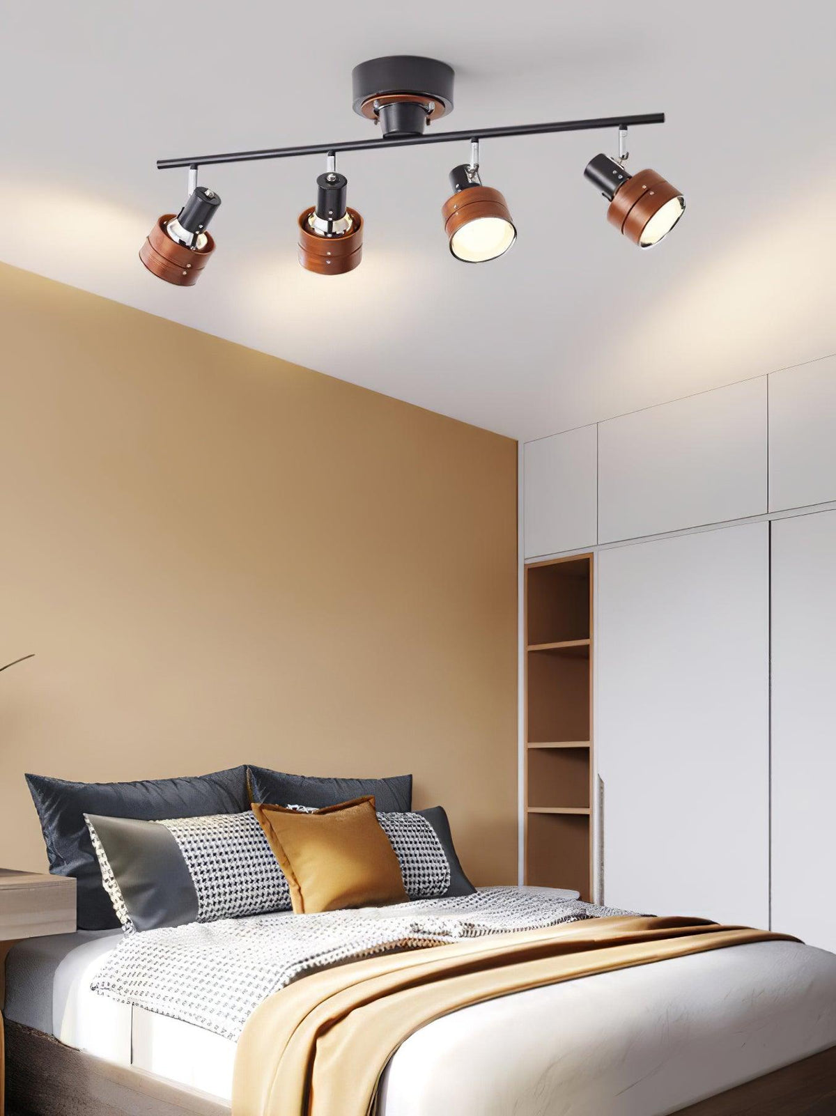 Elsorila elegant justerbar spot-loftlampe i træ