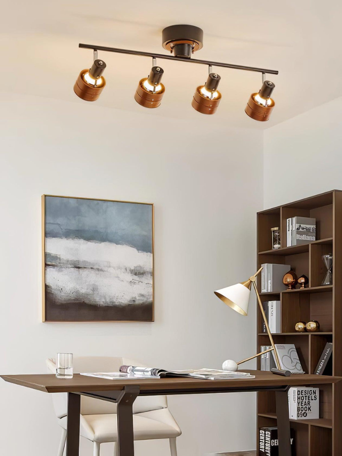 Elsorila elegant justerbar spot-loftlampe i træ