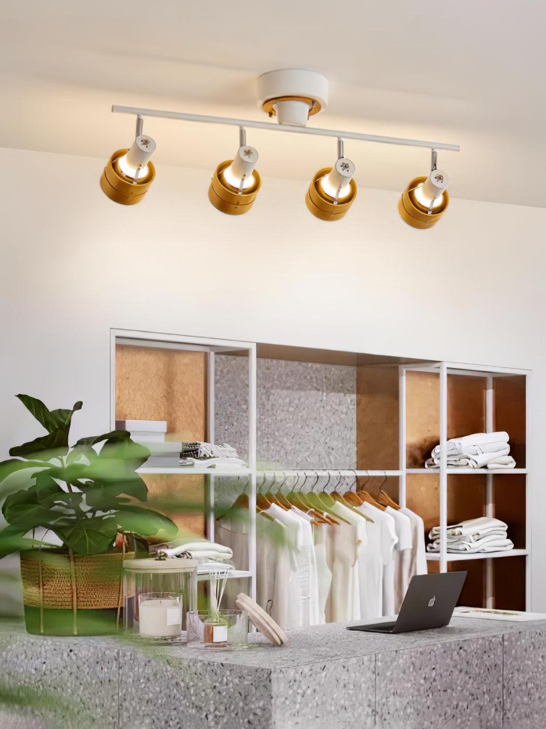 Elsorila elegant justerbar spot-loftlampe i træ
