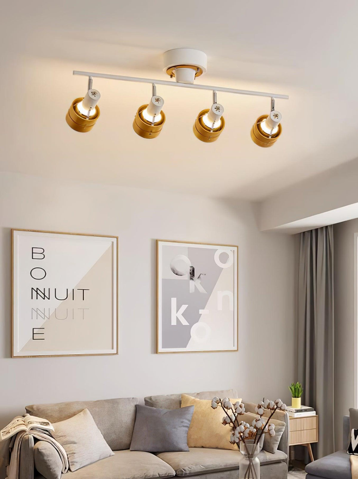 Elsorila elegant justerbar spot-loftlampe i træ