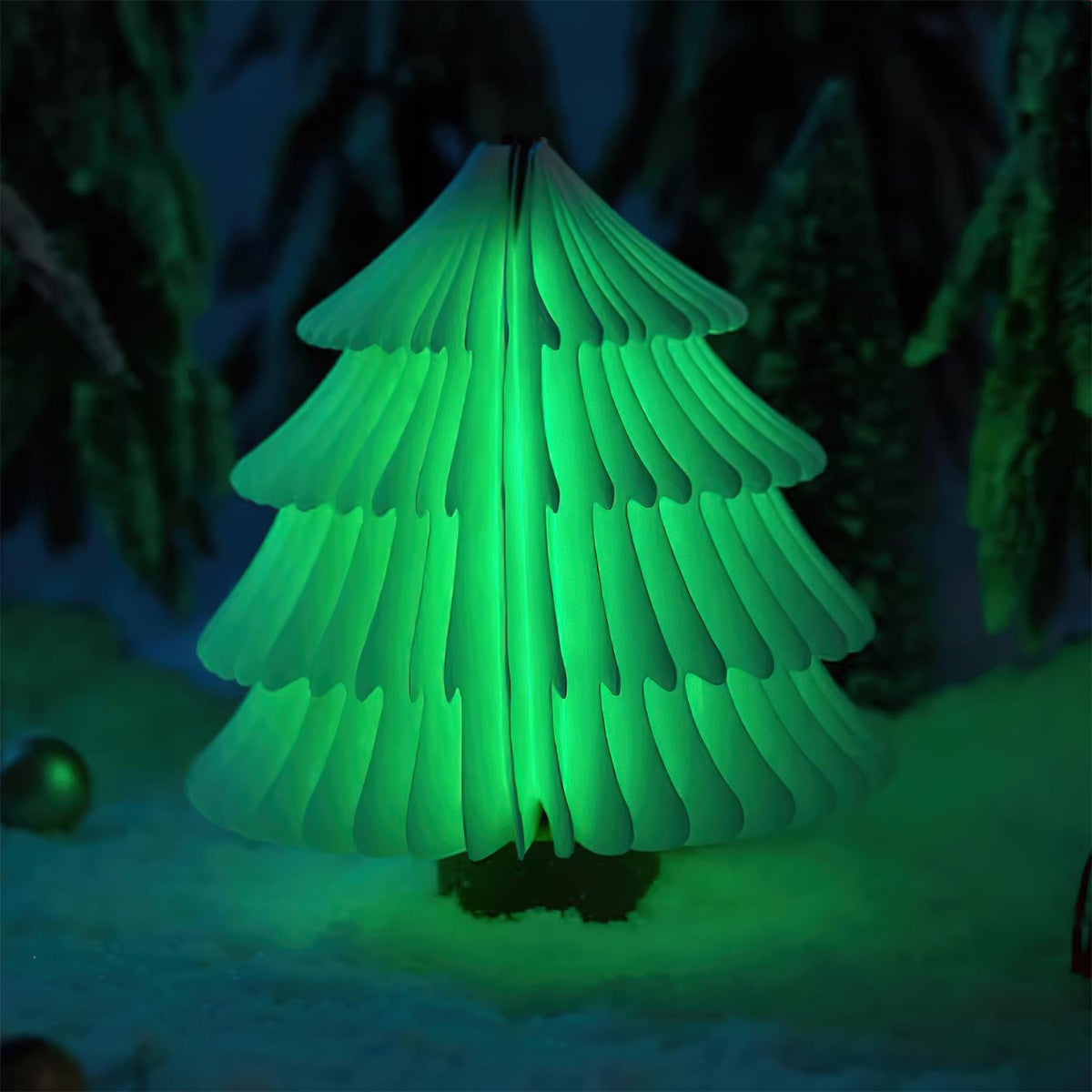Sammenklappelig juletræs-bordlampe
