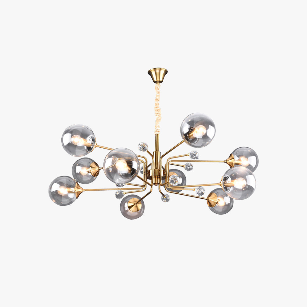 Valentina Nordic Modern Chandelier Clear/Grey Metal Living Room