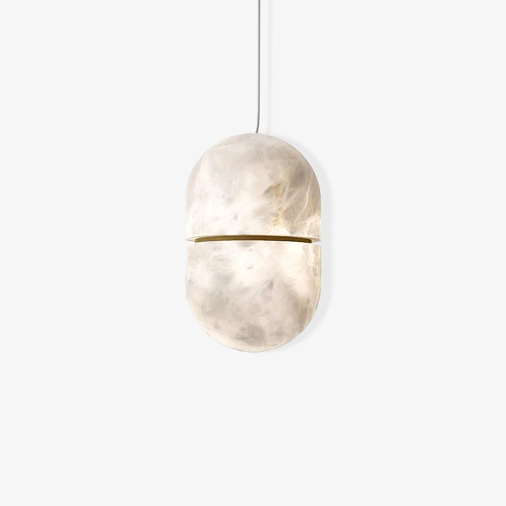 Satatr pendellampa i alabaster, kapselformad