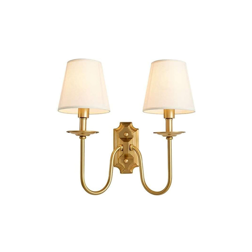Chloe vintagevæglampe med stofskærm