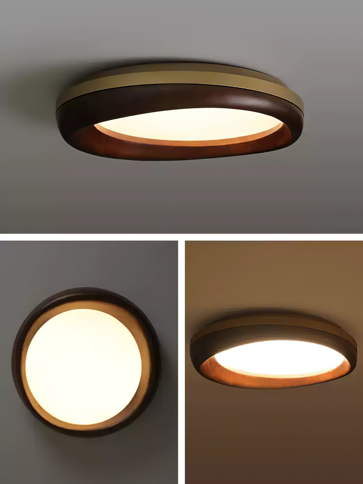 Eurtheara organisk loftslampe i træ og glas
