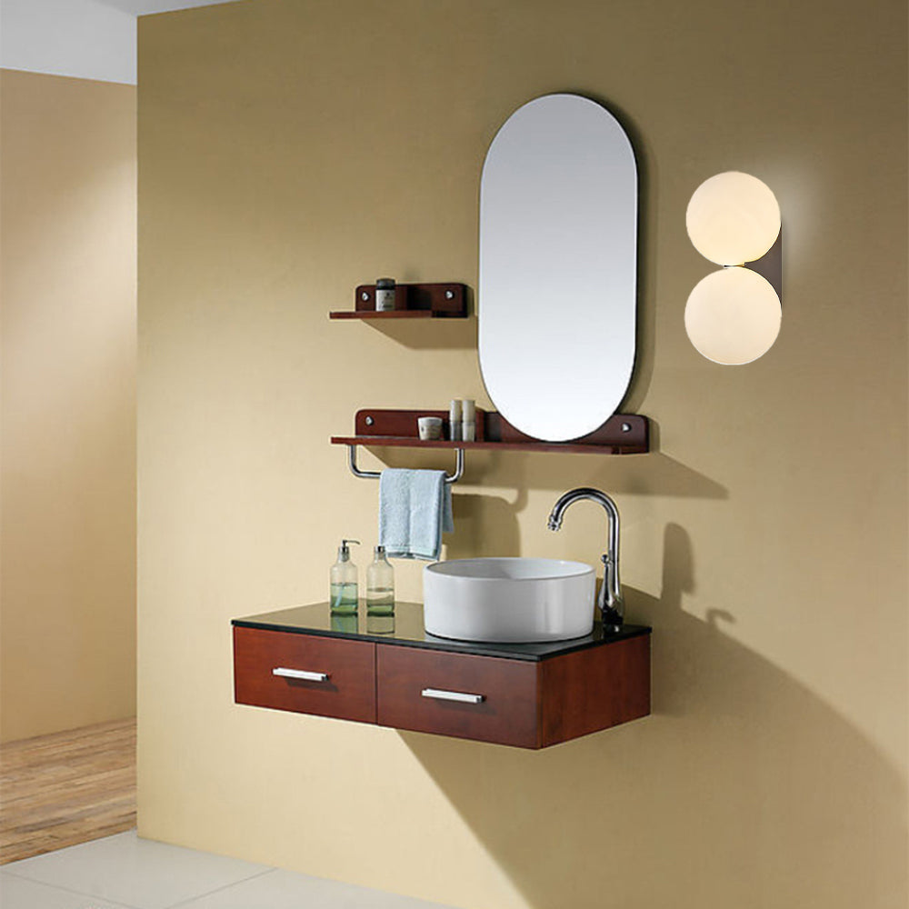 Valentina Indoor Wall Lamp Glass Brass&White Living Room Bedroom