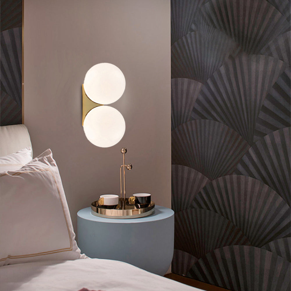 Valentina Indoor Wall Lamp Glass Brass&White Living Room Bedroom