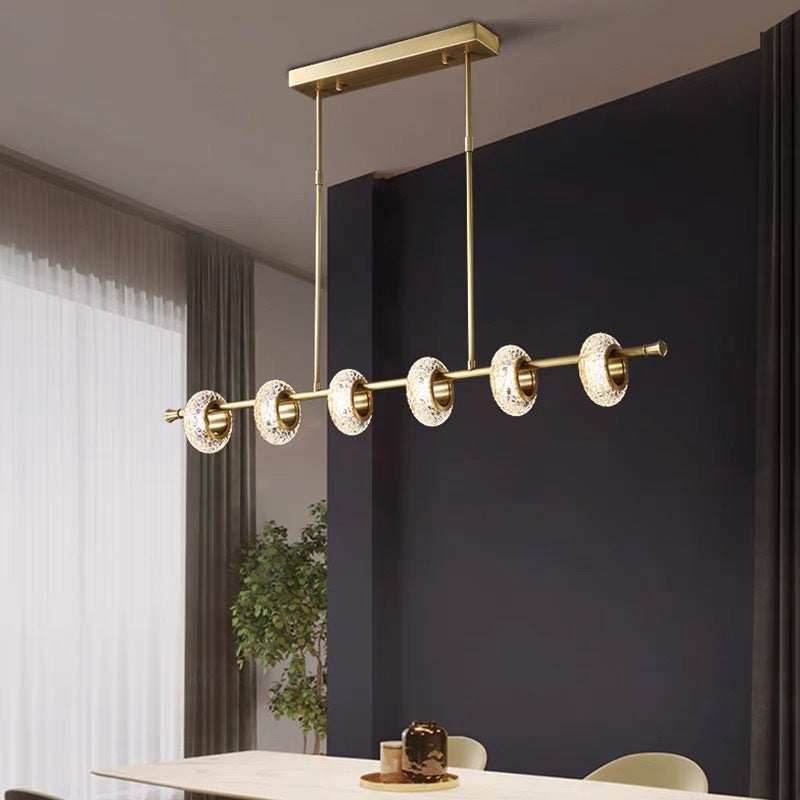 Kristy moderne luksuriøs pendellampe i metal/glas, guld