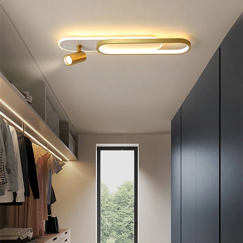 Aim moderne loftslampespot, sort/guld