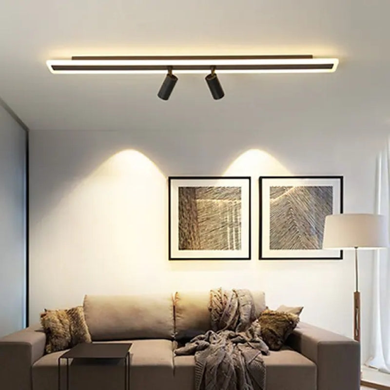 Aim minimalistisk taklampa med dubbla linjära spotlights, svart