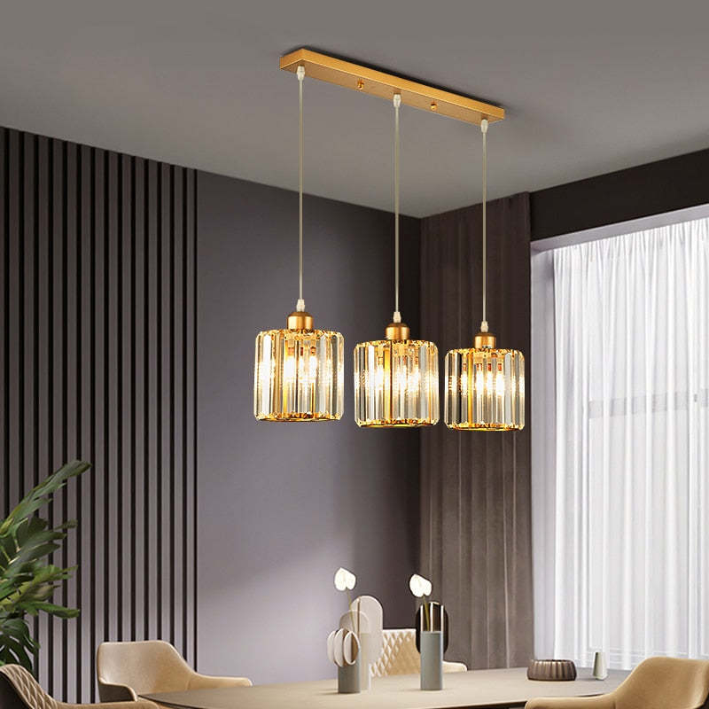 Maruvo pendellampe moderne klyngeformet cylinder i glas