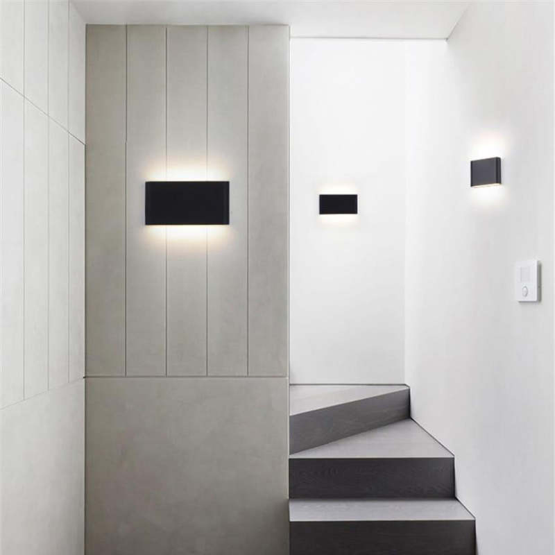 Orix Modern Rectagulart Waterproof Outdoor Wall Lamp, Black/White