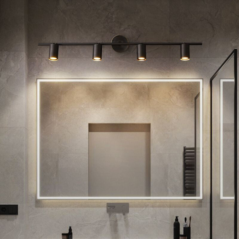 Griv modern roterbar spotlight i cylindrisk form, vägglampa i mässing
