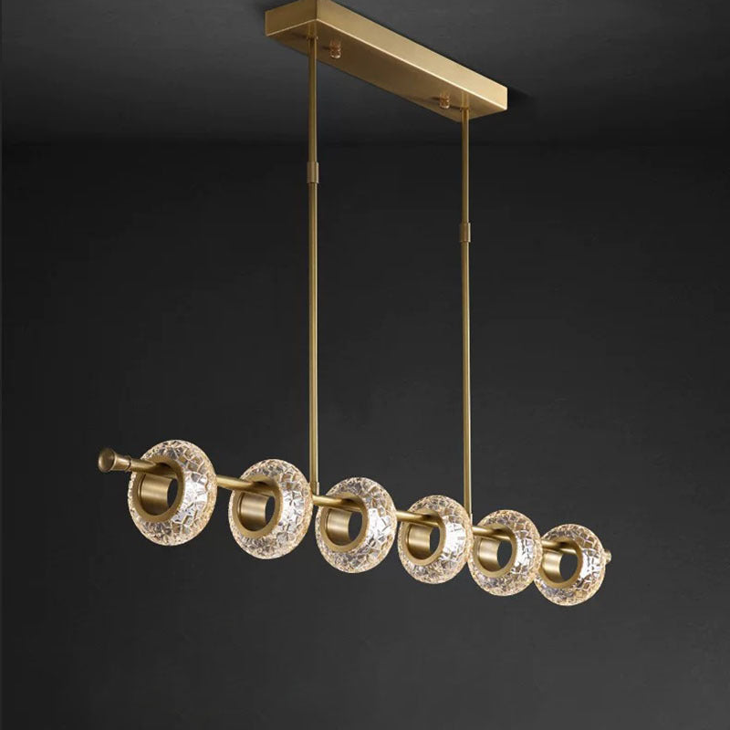 Kristy moderne luksuriøs pendellampe i metal/glas, guld