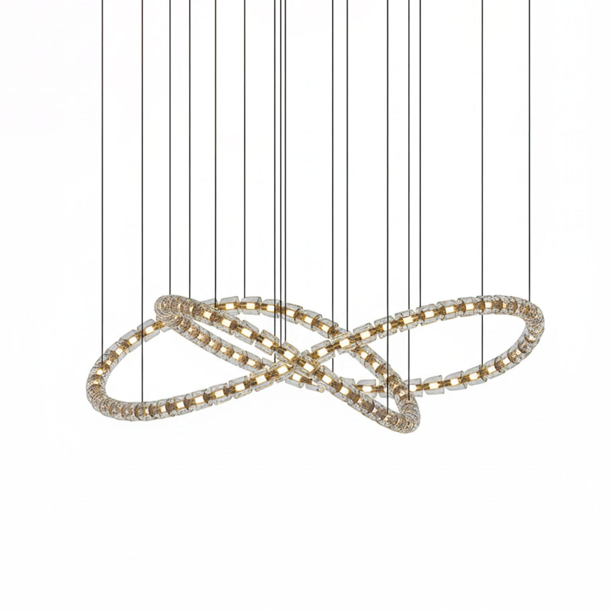 Candeeiro de teto de cristal dourado Nexus