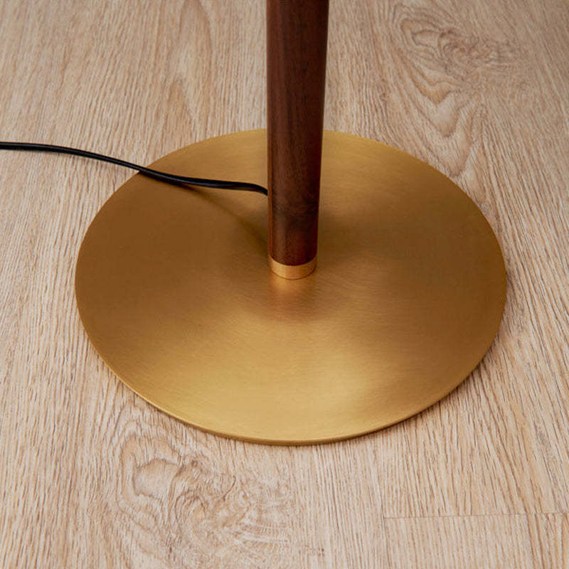Ozawa enkel valnød/metal/stof bord-/gulvlampe, stue
