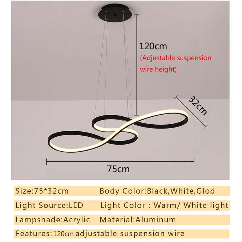 Nerin Musical Note Pendant Light, Black & Gold