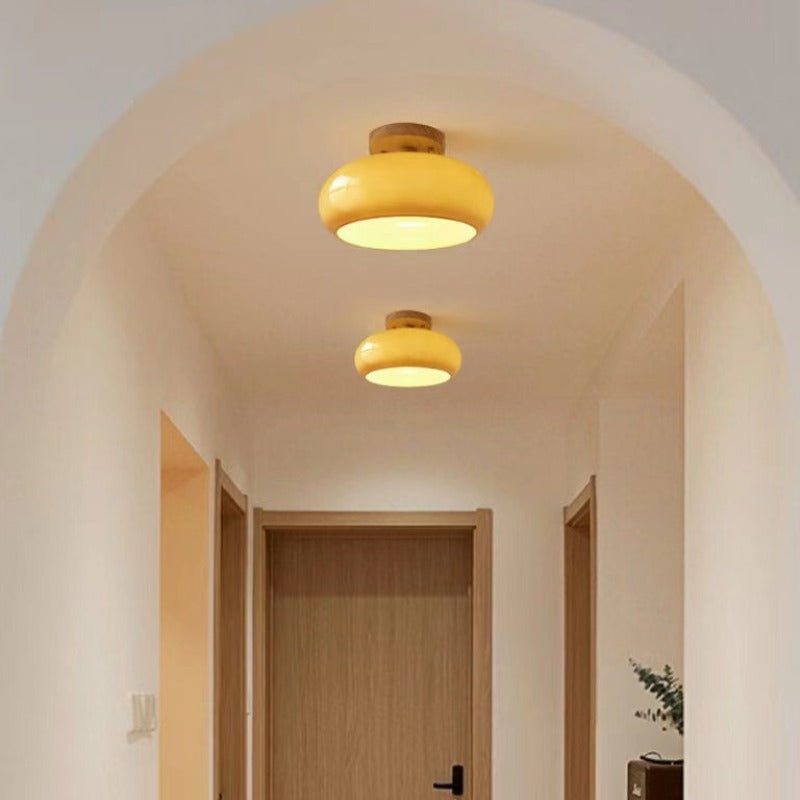 Charlotte Flush Mount Ceiling Light Wood