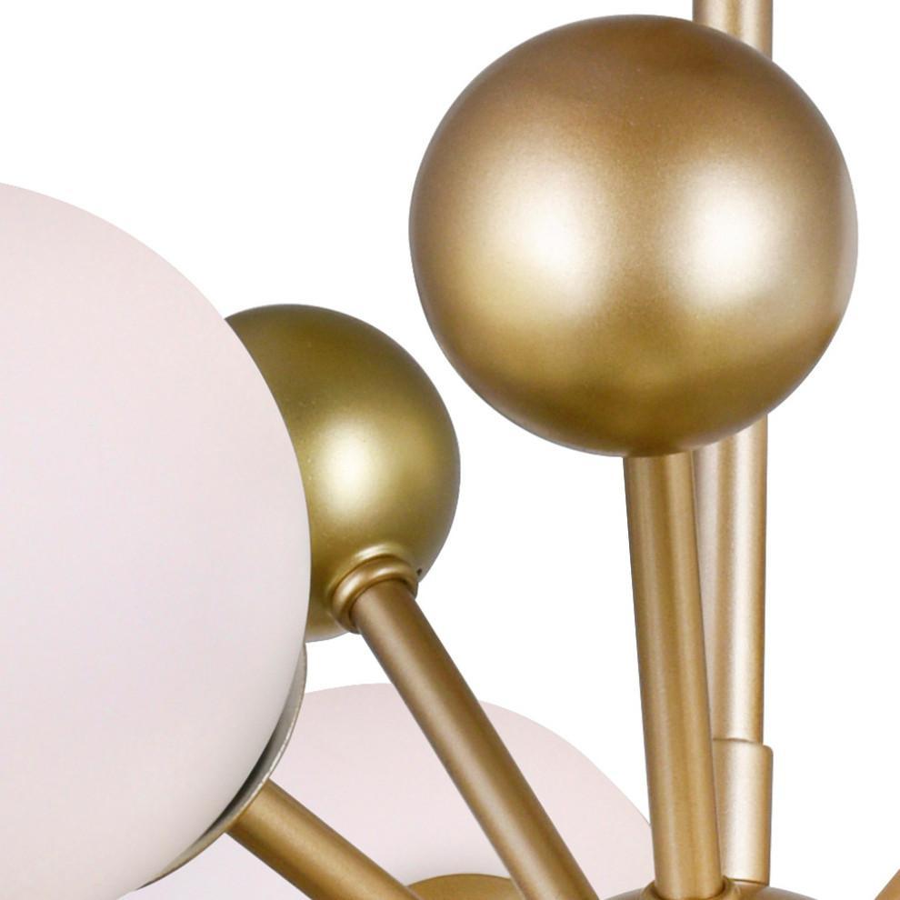 Candeeiro de teto Caseraria em latão com globos opalinos