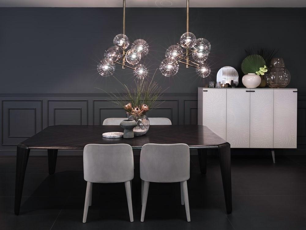 Aveno LED-ljósakróna úr glæru kristalgleri