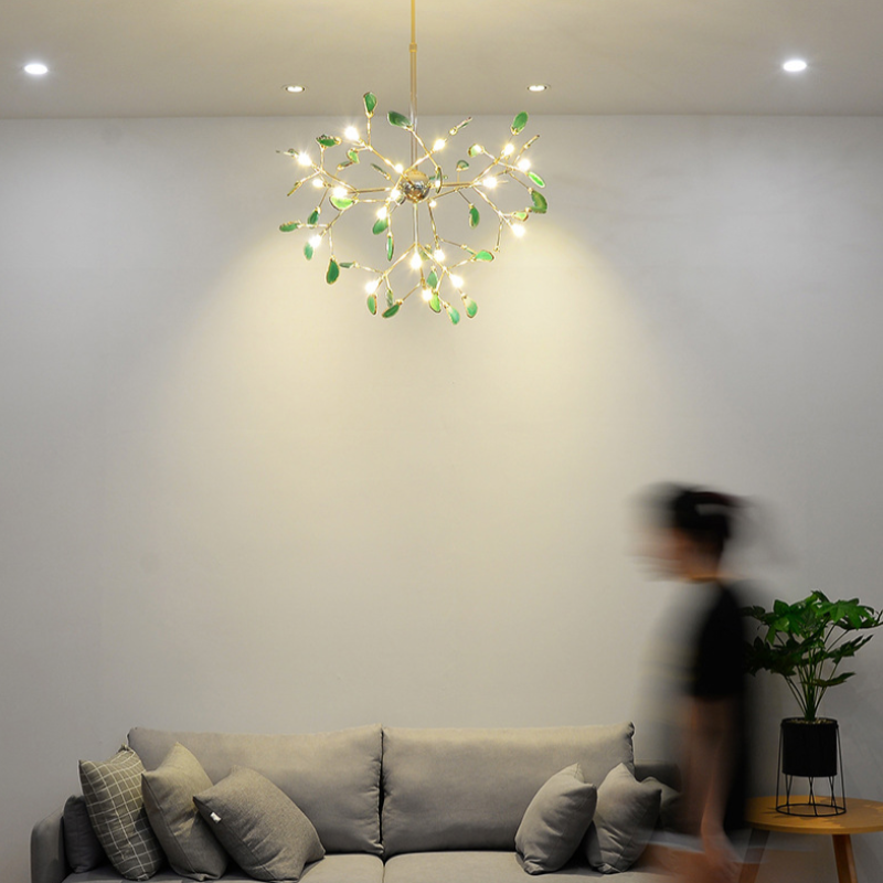 Candeeiro de teto Aria criativo em ágata colorida, para quarto/sala de estar