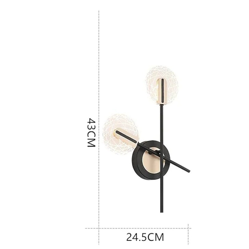 Valentina Wall Lighting Disc Modern, Metal/, Black/White, Bedroom
